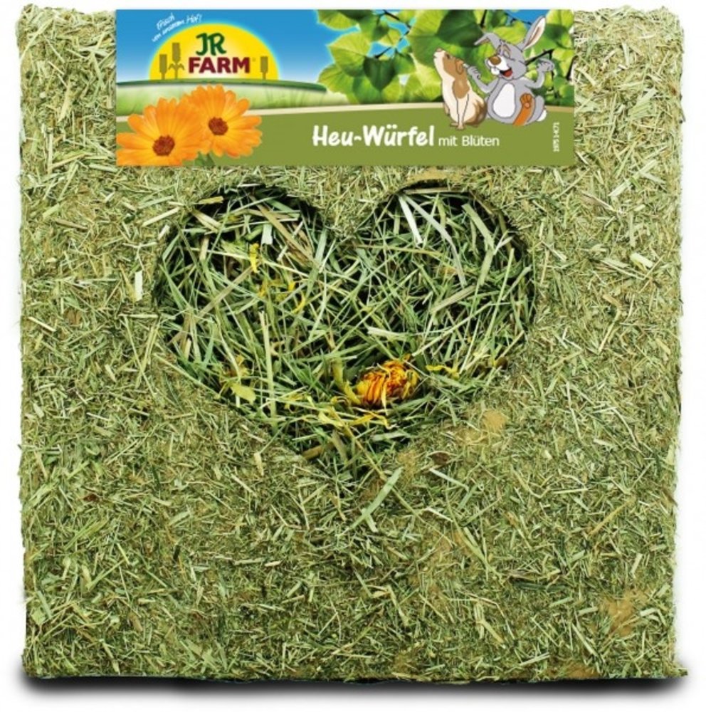 JR Farm JR Farm Hooiblok met Bloemen - 450 gram - 20x20x20 cm