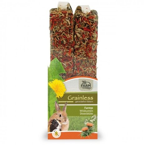 JR Farm JR Farm Grainless Farmys Knaagsticks Wilde Zaden-Distelbloemen - 2 stuks JR Farm JR Farm Grainless Farmys Knaagsticks Wilde Zaden-Distelbloemen - 2 stuks