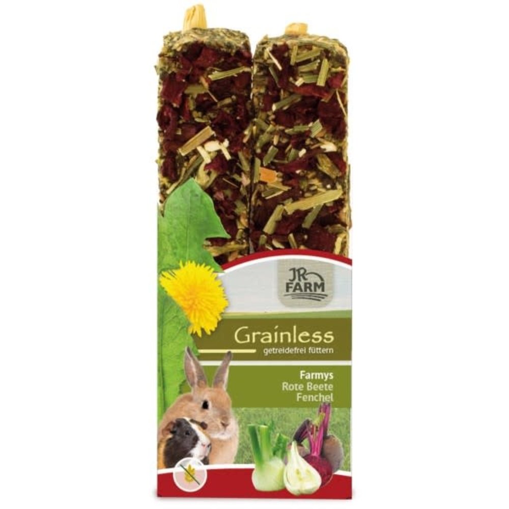 JR Farm JR Farm Grainless Farmys Knaagsticks Rode Biet-Venkel - 2 stuks JR Farm JR Farm Grainless Farmys Knaagsticks Rode Biet-Venkel - 2 stuks