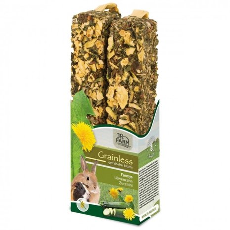 JR Farm JR Farm Grainless Farmys Knaagsticks Paardenbloem-Courgette - 2 stuks JR Farm JR Farm Grainless Farmys Knaagsticks Paardenbloem-Courgette - 2 stuks