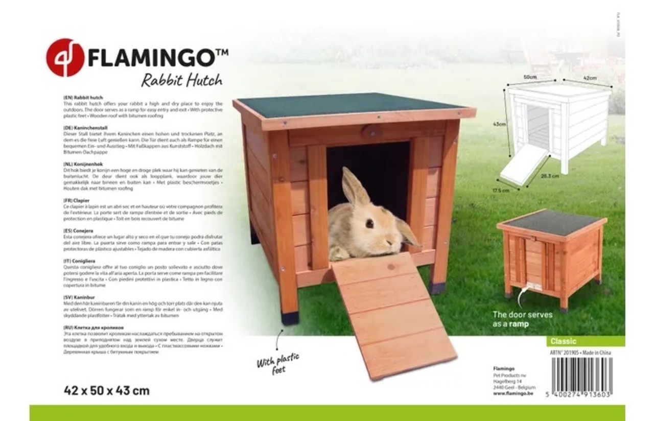 Flamingo Houten Schuilhuis Cosy - 42 x 50 x 43 cm Flamingo Houten Schuilhuis Cosy - 42 x 50 x 43 cm