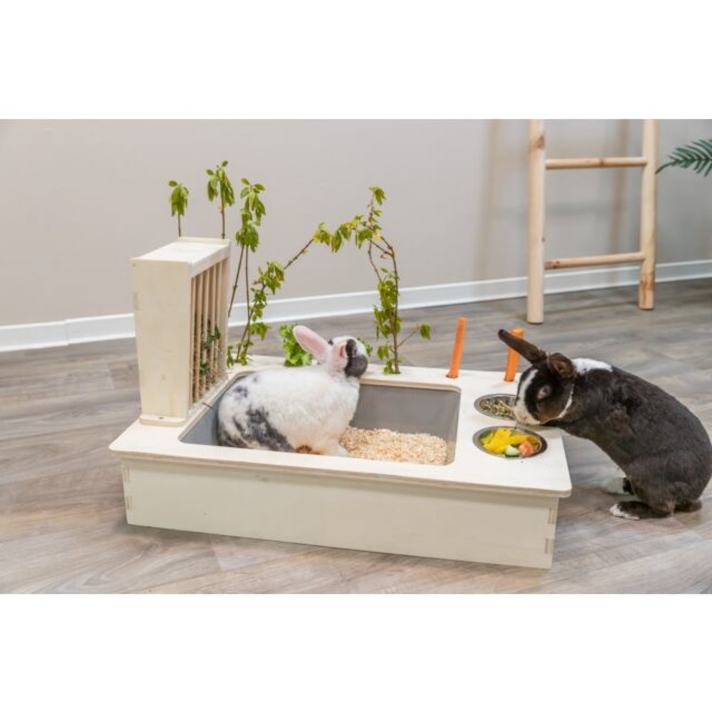 Trixie Houten hooiruif met toilet - 70x41x47 cm Trixie Houten hooiruif met toilet - 70x41x47 cm