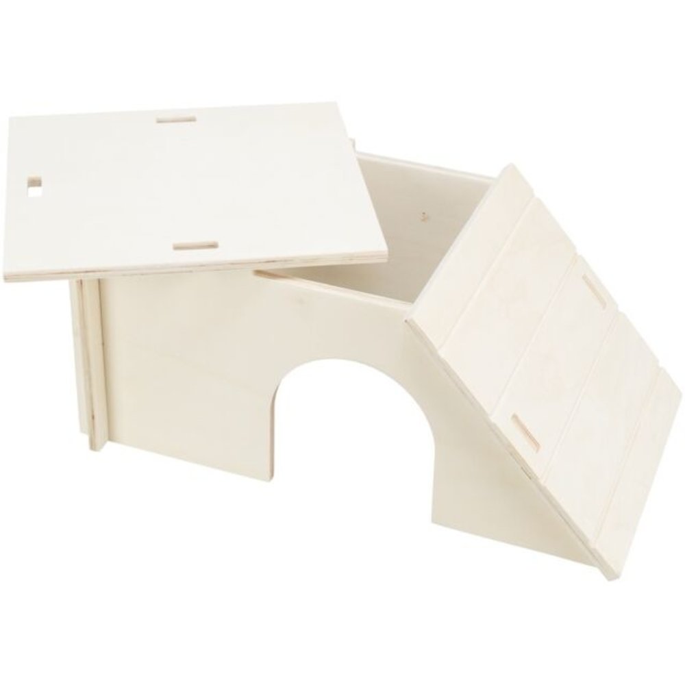 Trixie Houten Huis Bent - 40x18x23 cm - 2 in-uitgangen Trixie Houten Huis Bent - 40x18x23 cm - 2 in-uitgangen