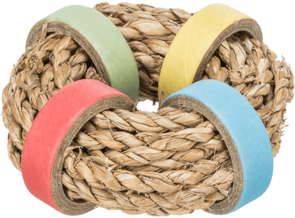 Trixie Trixie Zeegrasring Met Papieren Ringen - ø 8 cm Trixie Trixie Zeegrasring Met Papieren Ringen - ø 8 cm