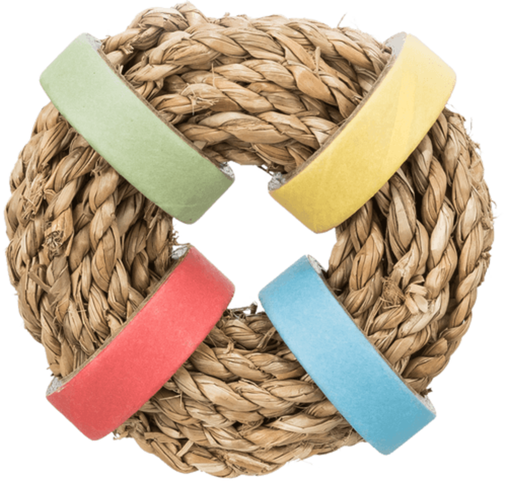 Trixie Trixie Zeegrasring Met Papieren Ringen - ø 8 cm Trixie Trixie Zeegrasring Met Papieren Ringen - ø 8 cm