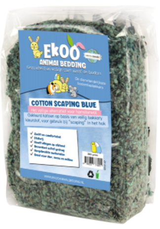 EKOO animal bedding Ekoo Cotton Scaping - Blue - 3 liter EKOO animal bedding Ekoo Cotton Scaping - Blue - 3 liter
