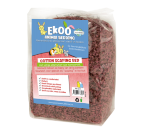 EKOO animal bedding Ekoo Cotton Scaping - Red - 3 liter EKOO animal bedding Ekoo Cotton Scaping - Red - 3 liter
