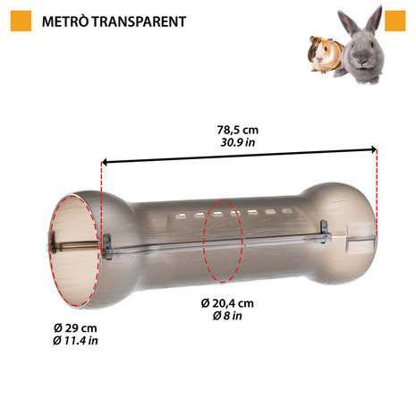Ferplast Ferplast Metro Tunnel voor Konijnen - Semi-Transparant - Ø 29 x 78.5 cm Ferplast Ferplast Metro Tunnel voor Konijnen - Semi-Transparant - Ø 29 x 78.5 cm