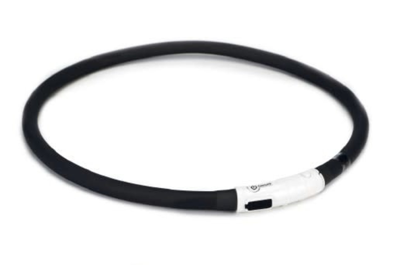 LED Halsband Hond - verstelbaar 70 cm - Zwart - Lichtgevende Halsband - D-tails