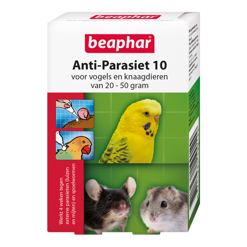 Beaphar Beaphar Anti-Parasiet 10 - Vogels en Knaagdieren - 20-50 gram - 2 stuks Beaphar Beaphar Anti-Parasiet 10 - Vogels en Knaagdieren - 20-50 gram - 2 stuks