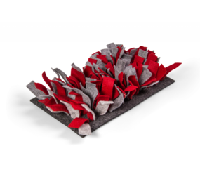 Bunny Nature Bunny Nature - Snuffelmat vilt - 28 x 15 x 5 cm rood met grijs Bunny Nature Bunny Nature - Snuffelmat vilt - 28 x 15 x 5 cm rood met grijs