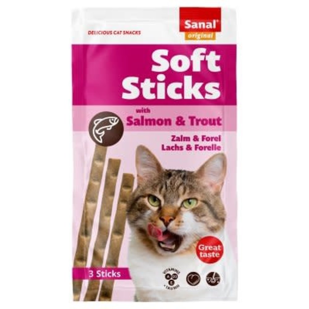 Sanal Soft Sticks Zalm en Forel 3 sticks Dtails Dtails