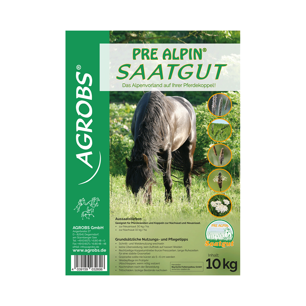 Agrobs Agrobs Pre Alpin Saatgut - Graszaad Weidemengsel - 10 kilo Agrobs Agrobs Pre Alpin Saatgut - Graszaad Weidemengsel - 10 kilo