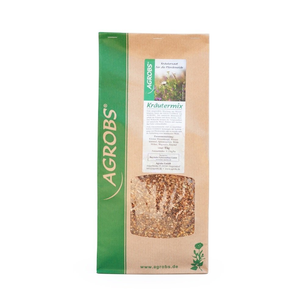 Agrobs Agrobs Kräutermix - Kruidenzaden voor Paardenweide - 1 kilo Agrobs Agrobs Kräutermix - Kruidenzaden voor Paardenweide - 1 kilo