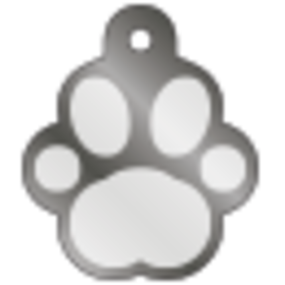 IMARC Hondenpenning - Pootvorm Antraciet met Zilver Groot IMARC Hondenpenning - Pootvorm Antraciet met Zilver Groot