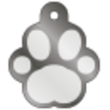 IMARC Hondenpenning - Pootvorm Antraciet met Zilver Groot IMARC Hondenpenning - Pootvorm Antraciet met Zilver Groot