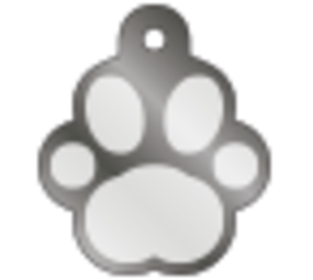 IMARC Hondenpenning - Pootvorm Antraciet met Zilver Groot IMARC Hondenpenning - Pootvorm Antraciet met Zilver Groot