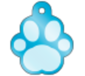 IMARC Hondenpenning - Pootvorm Turquoise met Zilver Groot IMARC Hondenpenning - Pootvorm Turquoise met Zilver Groot