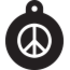 Hondenpenning – Rond – Peace – Zwart Hondenpenning – Rond – Peace – Zwart