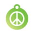 Hondenpenning – Rond – Peace – Groen Hondenpenning – Rond – Peace – Groen