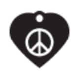 IMARC Hondenpenning – Hart – Peace – Zwart