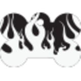 IMARC Hondenpenning – Bot – Vlammen – Zwart