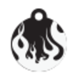 IMARC Hondenpenning – Rond – Vlammen – Zwart