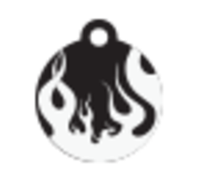 IMARC Hondenpenning – Rond – Vlammen – Zwart IMARC Hondenpenning – Rond – Vlammen – Zwart