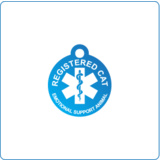 IMARC Kattenpenning – Rond – Registered Cat Emotional Support Animal – Blauw - Klein Ø2 cm