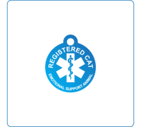 IMARC Kattenpenning – Rond – Registered Cat Emotional Support Animal – Blauw - Klein Ø2 cm