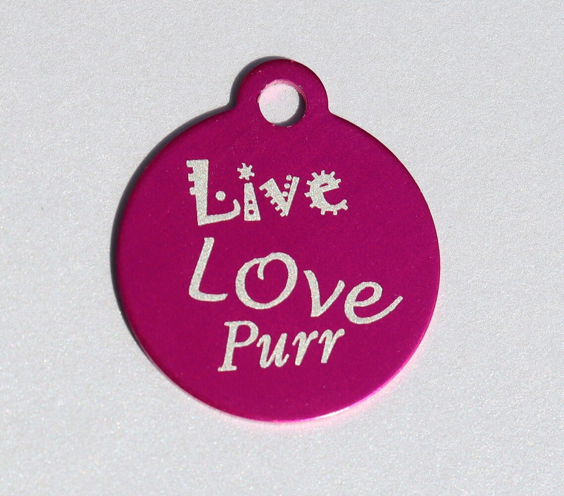 IMARC Kattenpenning – Rond – Live Love Purr – Roze - Klein Ø2 cm IMARC Kattenpenning – Rond – Live Love Purr – Roze - Klein Ø2 cm