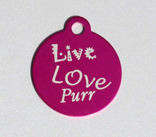 IMARC Kattenpenning – Rond – Live Love Purr – Roze - Klein Ø2 cm IMARC Kattenpenning – Rond – Live Love Purr – Roze - Klein Ø2 cm