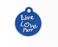 Kattenpenning – Rond – Live Love Purr – Blauw - Klein Ø2 cm Kattenpenning – Rond – Live Love Purr – Blauw - Klein Ø2 cm