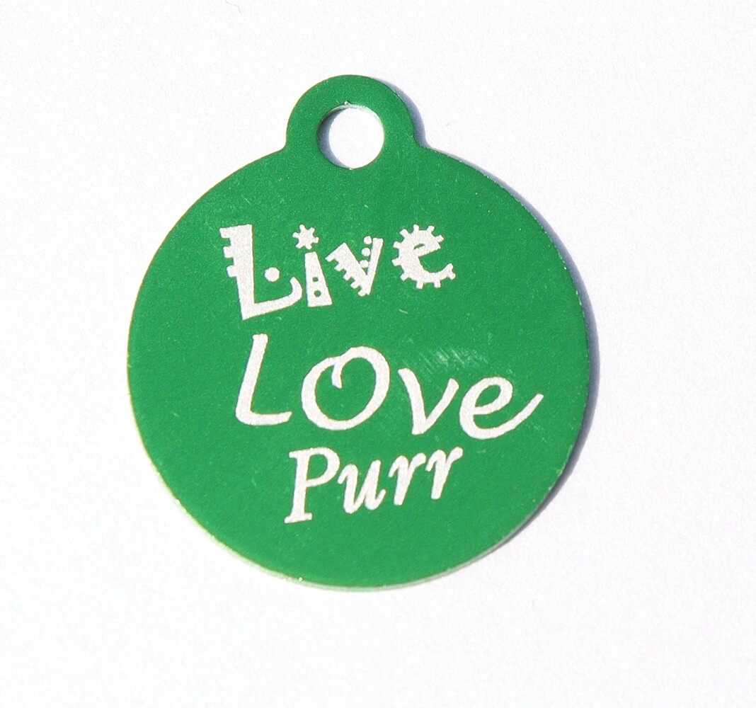 IMARC Kattenpenning – Rond – Live Love Purr – Groen - Klein Ø2 cm IMARC Kattenpenning – Rond – Live Love Purr – Groen - Klein Ø2 cm