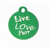 IMARC Kattenpenning – Rond – Live Love Purr – Groen - Klein Ø2 cm