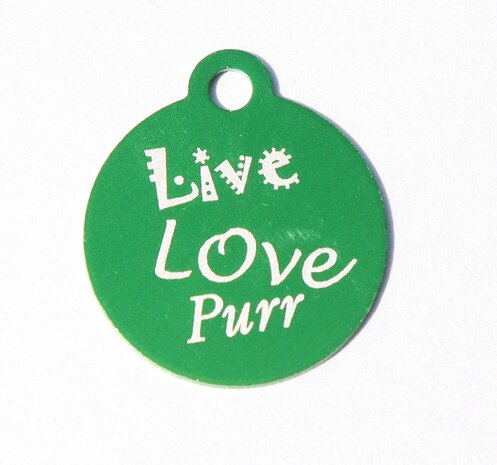 IMARC Kattenpenning – Rond – Live Love Purr – Groen - Klein Ø2 cm IMARC Kattenpenning – Rond – Live Love Purr – Groen - Klein Ø2 cm