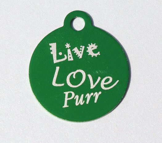 IMARC Kattenpenning – Rond – Live Love Purr – Groen - Klein Ø2 cm IMARC Kattenpenning – Rond – Live Love Purr – Groen - Klein Ø2 cm