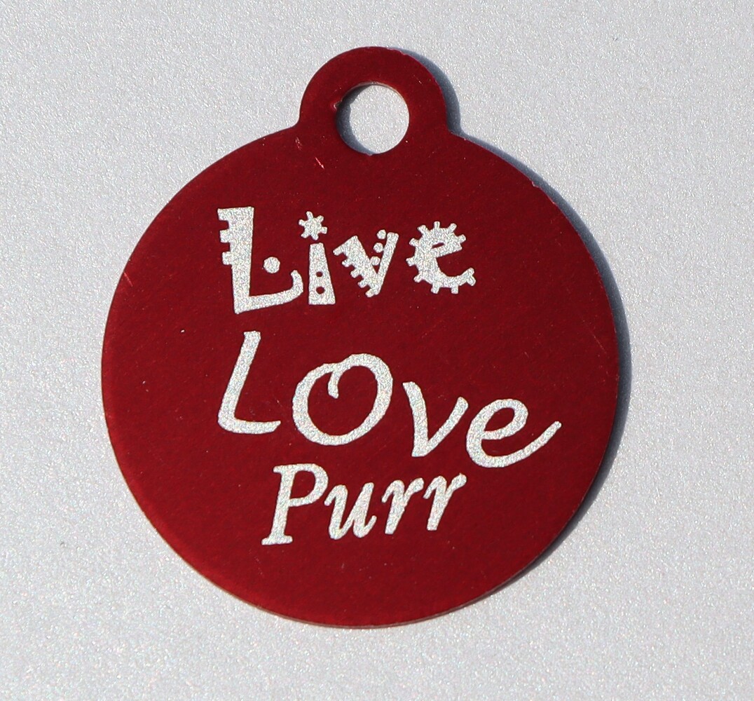IMARC Kattenpenning – Rond – Live Love Purr – Rood - Klein Ø2 cm IMARC Kattenpenning – Rond – Live Love Purr – Rood - Klein Ø2 cm