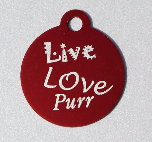 IMARC Kattenpenning – Rond – Live Love Purr – Rood - Klein Ø2 cm IMARC Kattenpenning – Rond – Live Love Purr – Rood - Klein Ø2 cm