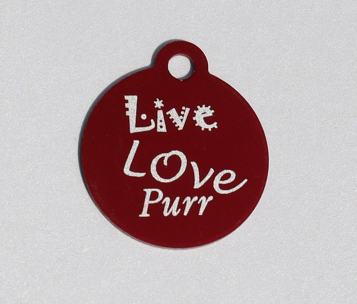 IMARC Kattenpenning – Rond – Live Love Purr – Rood - Klein Ø2 cm IMARC Kattenpenning – Rond – Live Love Purr – Rood - Klein Ø2 cm