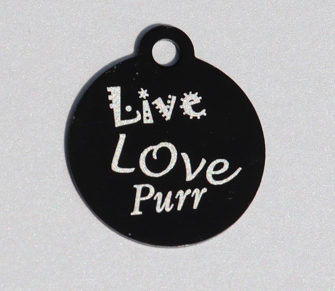 IMARC Kattenpenning – Rond – Live Love Purr – Zwart - Klein Ø2 cm IMARC Kattenpenning – Rond – Live Love Purr – Zwart - Klein Ø2 cm