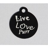 IMARC Kattenpenning – Rond – Live Love Purr – Zwart - Klein Ø2 cm