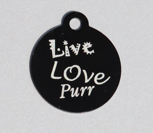 IMARC Kattenpenning – Rond – Live Love Purr – Zwart - Klein Ø2 cm IMARC Kattenpenning – Rond – Live Love Purr – Zwart - Klein Ø2 cm