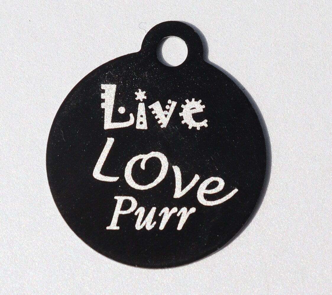 IMARC Kattenpenning – Rond – Live Love Purr – Zwart - Klein Ø2 cm IMARC Kattenpenning – Rond – Live Love Purr – Zwart - Klein Ø2 cm