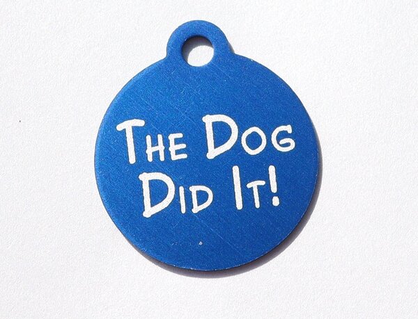 IMARC Kattenpenning – Rond – The Dog Did It! - Blauw - Klein Ø2 cm IMARC Kattenpenning – Rond – The Dog Did It! - Blauw - Klein Ø2 cm