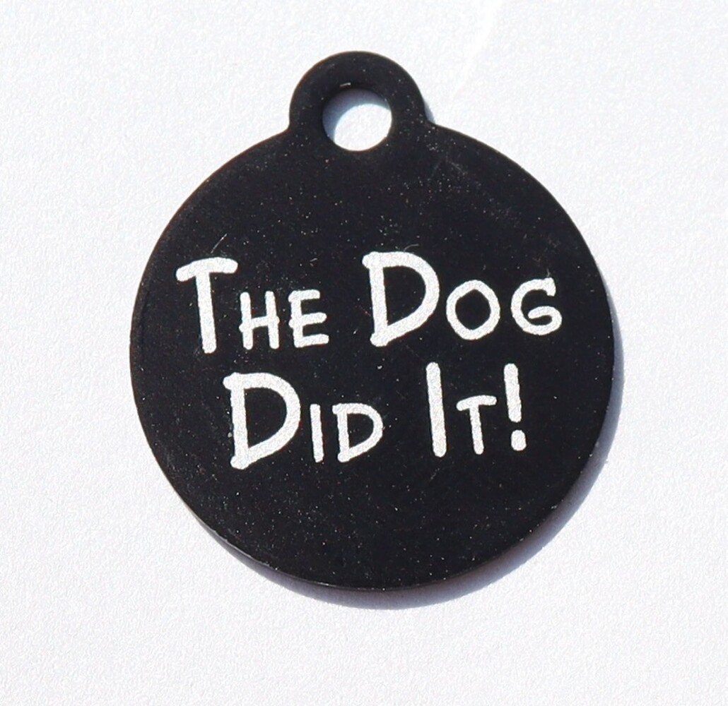 IMARC Kattenpenning – Rond – The Dog Did It!– Zwart - Klein Ø2 cm IMARC Kattenpenning – Rond – The Dog Did It!– Zwart - Klein Ø2 cm
