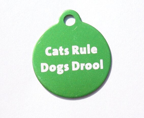 IMARC Kattenpenning – Rond – Cats Rule Dogs Drool– Groen - Klein Ø2 cm IMARC Kattenpenning – Rond – Cats Rule Dogs Drool– Groen - Klein Ø2 cm