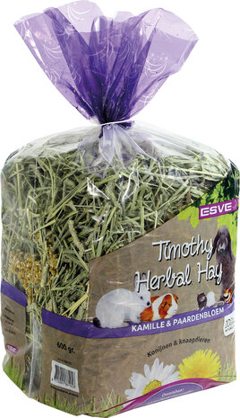 ESVE Esve Timothy Hay - Kamille en Paardenbloem - 600 gram ESVE Esve Timothy Hay - Kamille en Paardenbloem - 600 gram