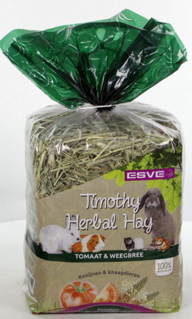 ESVE Esve Timothy Hay - Tomaat en Weegbree - 600 gram ESVE Esve Timothy Hay - Tomaat en Weegbree - 600 gram