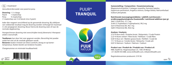 PUUR Puur Tranquil/Rust P+P - 500 gram PUUR Puur Tranquil/Rust P+P - 500 gram